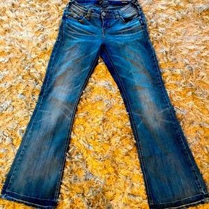 Silver Aiko mid rise flare Jeans